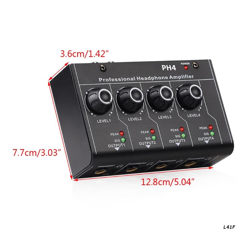 4 Channels Ultra-Compact Mini Headphone Amplifier 6.35mm/3.5mm Stereo Output