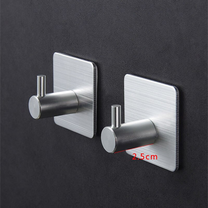 1Pcs 3Colors Aluminium Alloy Self Adhesive Rack Coat Clothes Holder Waterproof Hanging Hooks Bathroom Accessories Traceless