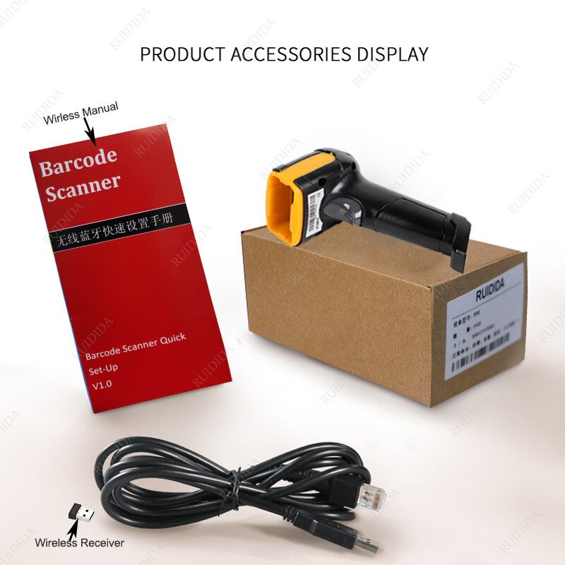 Qr Code Reader Bluetooth Qr Code Scanner Draadloze Scanner 2D Barcode Scanner Draadloze Handheld Reader Scanner Wired PDF417