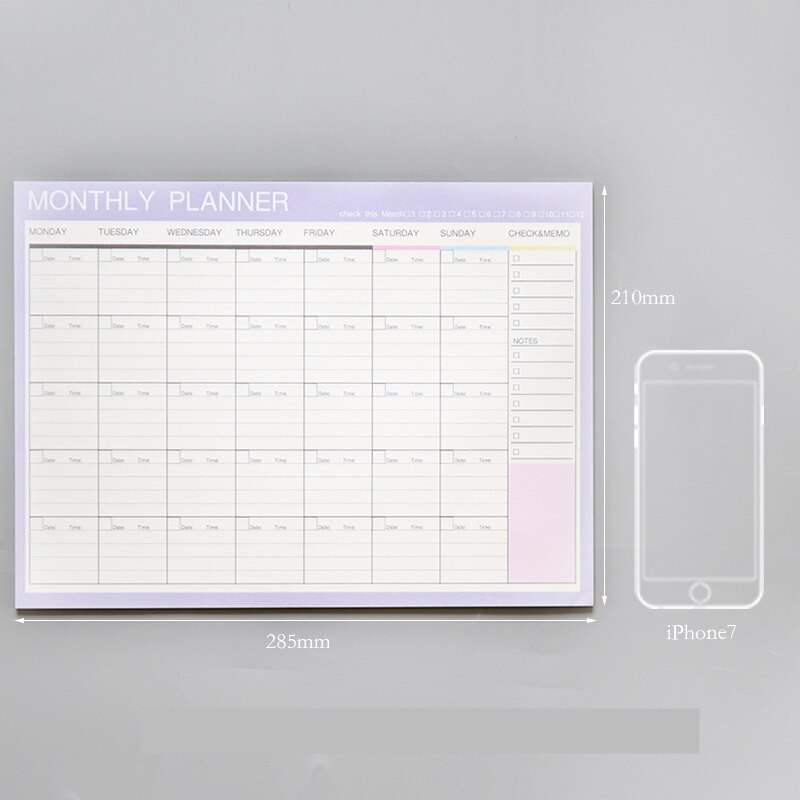 Cuaderno kawaii diario, semanal, mensual, planificador, Agenda, organizador, diario, escuela, A4 Flower, ,