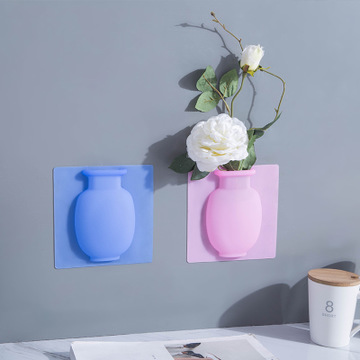 Vase en silicone magique | Nouvelle ventouse murale, vase souple suspendu, vase mural de salle de bains, vase autocollant de réfrigérateur