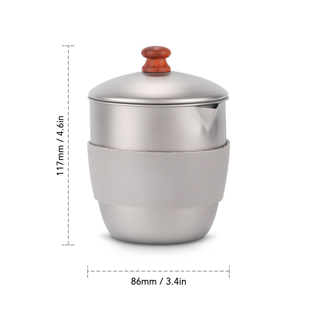 Lixada 300Ml Outdoor Camping Kettle Coffee Kettle Camping Tableware Travel Titanium Teapot Kettle Tea Maker With Infuser