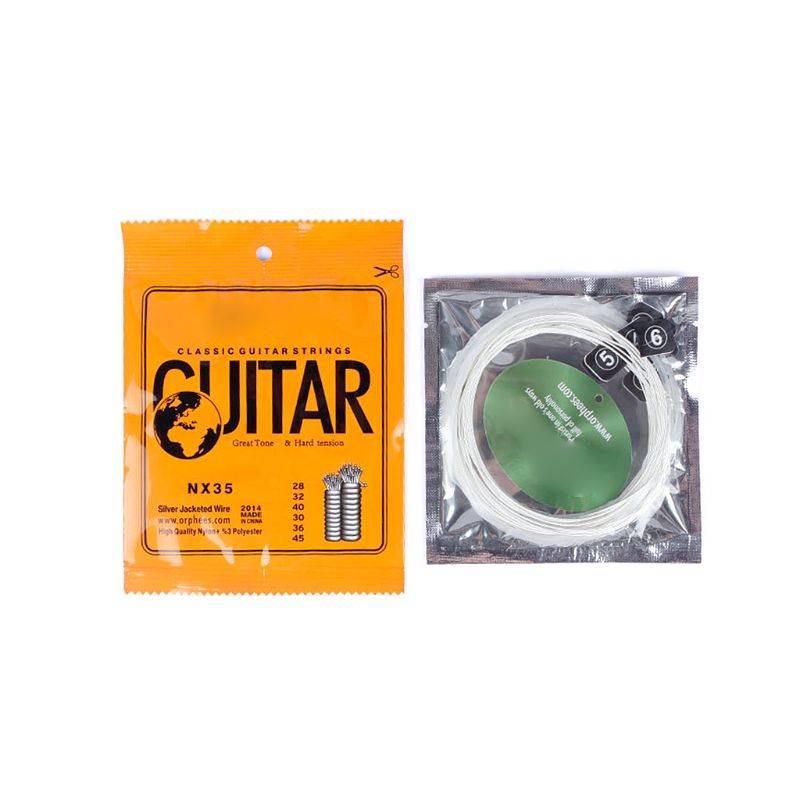6pcs/set Nylon + 3% Polyester Classic Guitar Strings 028-045 Color Plated Wire Y51D: white