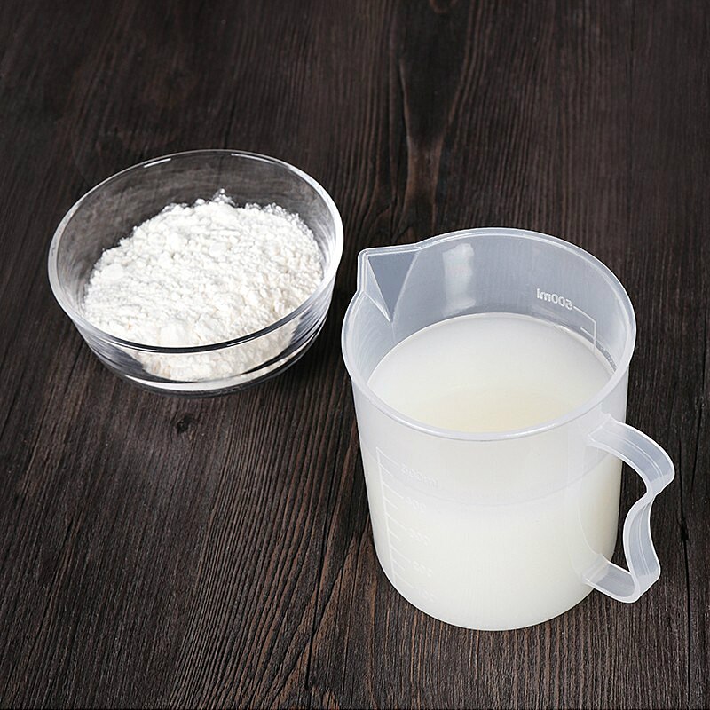 Vaso de medición graduado de plástico transparente, vaso de medida transparente para hornear, recipiente para jarra, herramienta para hornear