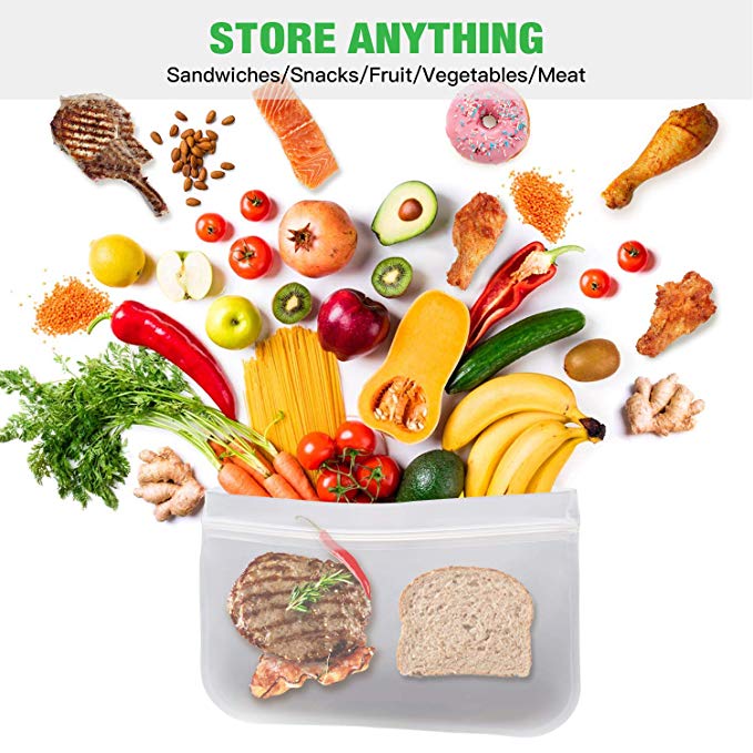 1Pcs Food Storage Bag Reusable Silicone bag Fruit Meat Milk Food Container Refrigerator Fresh Bag Kitchen Organizer