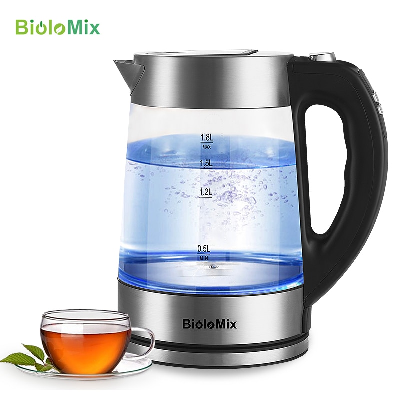 BioloMix – bouilloire numérique en verre, 1,8 l, 2200W, théière à café, avec contrôle de la température et fonction de maintien au