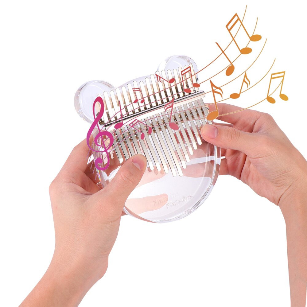 1 Set Kalimba 17 Keys Thumb Piano Crystal Kalimba Mbira Bear Shape Finger Piano