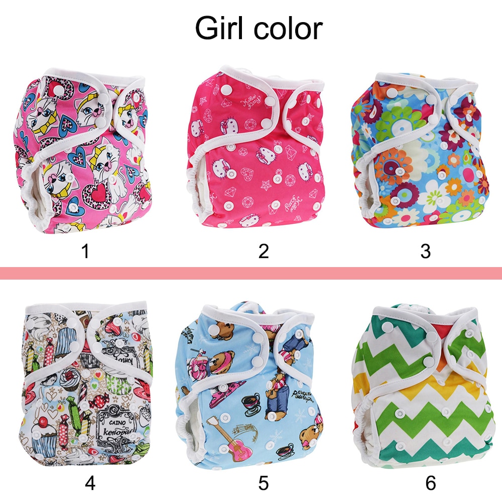 Covered One-piece Cloth Diaper Leak-proof Washable Adjustable Diaper Pocket including 2pcs Insert D40