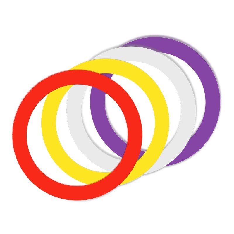 Anneaux de jonglerie professionnels, jeu de Sport de plein air pour enfants, anneau de lancer, jouet, jugger, cirque, spectacle de magie, accessoires de scène, anneau en plastique 3 pièces: Mixed Color 4pcs