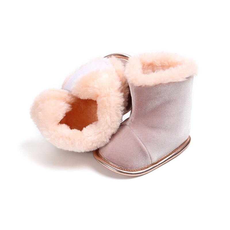 Winter Warm Baby Laarzen Effen Bling Jongens Meisjes Schoenen Rusland Zuigelingen Warme Schoenen Faux Fur Meisjes Baby Booties Lederen baby bootsY13
