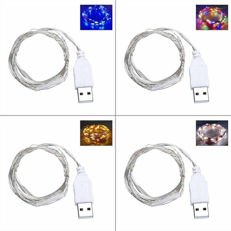 3m 30 LED USB String Lichter Silber Draht Garland Wasserdicht Fee Lampe Weihnachten Hochzeit Party Dekoration