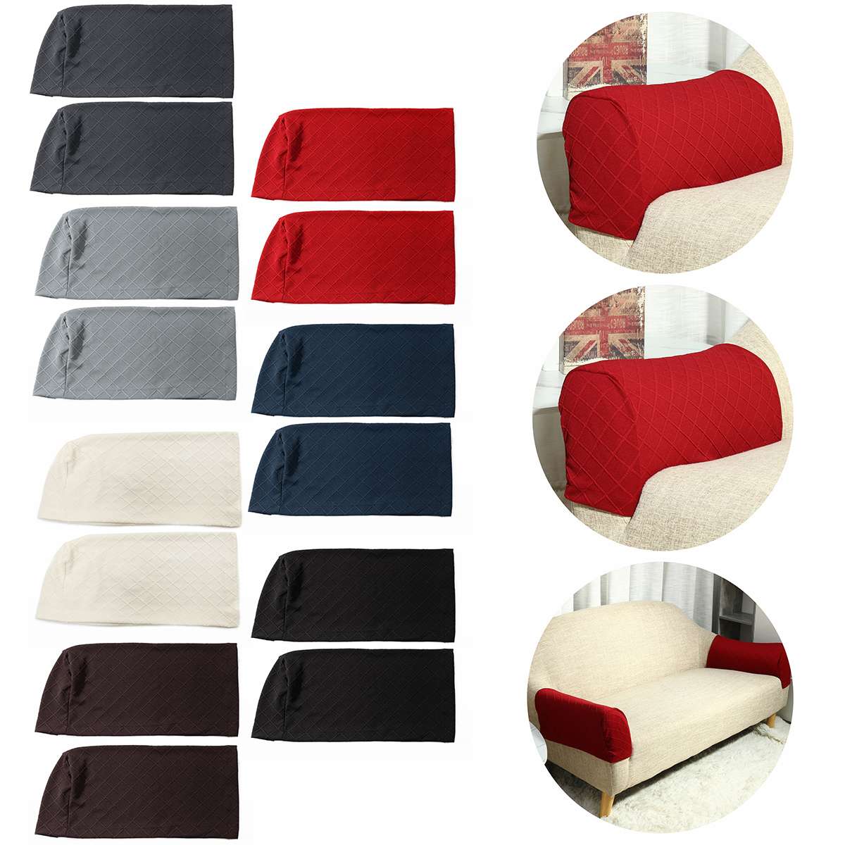 2 uds muebles nuevos reposabrazos cubre sofá fundas para sofá silla brazo protectores Anti-deslizamiento elástico