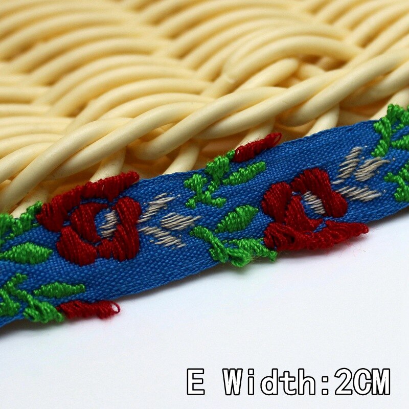2 yards/lot japon doux Kawai style fille cheveux boucles d'oreilles et un chapeau de paille garni dentelle tissé jacquard sangle bricolage Zakka ruban: E 2CM