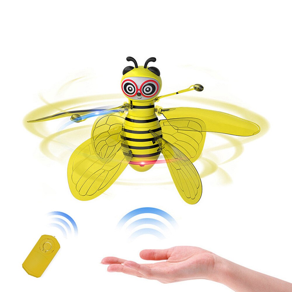 Electric Infrared Sensor Bee Flying Toys Hand-Controlled Helicopter LED Light