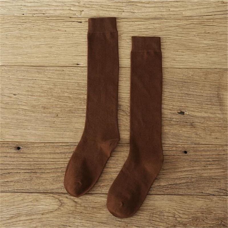 GREENYU Brand Model Cotton Women Socks Stockings Warm Thigh High Over the Knee Socks Long Cotton Sweat-absorbing Stockings: SCK002-1Coffee