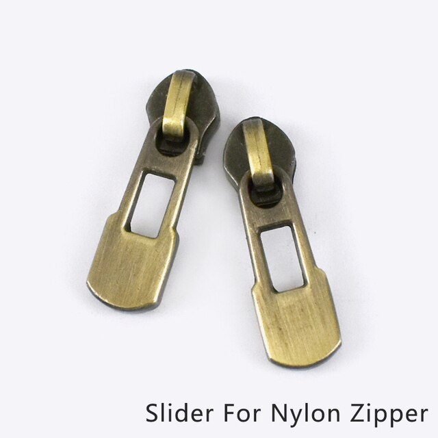 Meetee-deslizadores de cremallera de aleación para cremalleras de Metal, Kit de reparación de cremalleras para bolsas de ropa, accesorios de costura de ropa DIY, 3 #, 20 Uds.: Brass-ForNylon