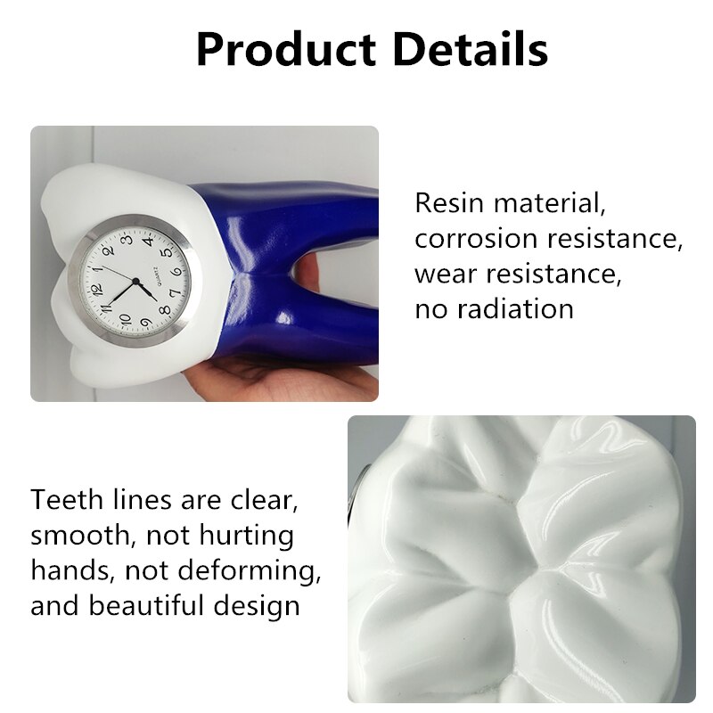 Modern Tooth Shape Table Clock Silent Desk Clock For Dental Clinic Decor Dentistry Ornaments Artcraft Dentist