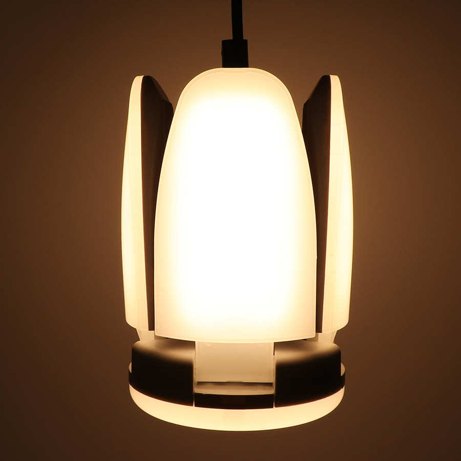 E27 LED Folding Light 60W PC Deformable Lamp for Home Basement Warehouse Barn Lighting AC85-265V Warm White
