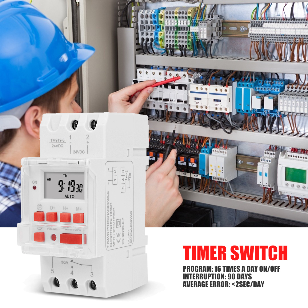 TM919B 30A 6000W Din Rail Mount 7 Dagen Wekelijkse Programmeerbare Digitale Timer Schakelaar Controle Automatische Elektronische Tijdrelais Controll