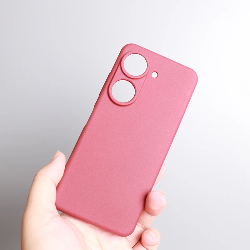 Voor ASUS ZenFone 10 9 Case Ultradunne Zachte TPU Matte Beschermende Achterkant Anti-Slip Cover Voor zenfone 9ški: Aluminium / Wijn Rood