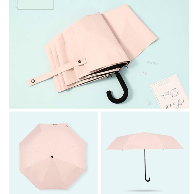Black&amp;white Dot Umbrella Rain Women Uv Hook U-shape Curved Handle Umbrella For Women Windproof Umbrellas