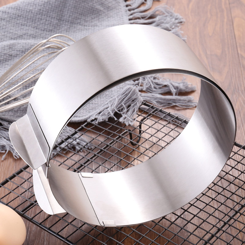 DIY Stainless Steel Cake Cutter Slicer Adjustable Round Bread Adjustable16cm-30cm Cake Ring Mold Cake Layered Baking Tools