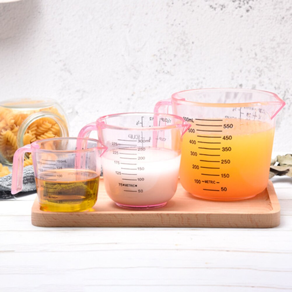 150/300/600ml håndtak vannmelk eggskala målekopp krus måleinstrument med nyttige måleenheter og fint håndtak