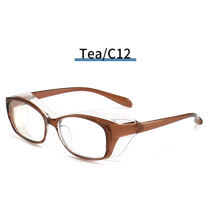 Square Safety Goggles with Side Shields Blue Light Blocking Glasses PC Lens Anti-allergy Windproof Anti Splash Eyewear: C12
