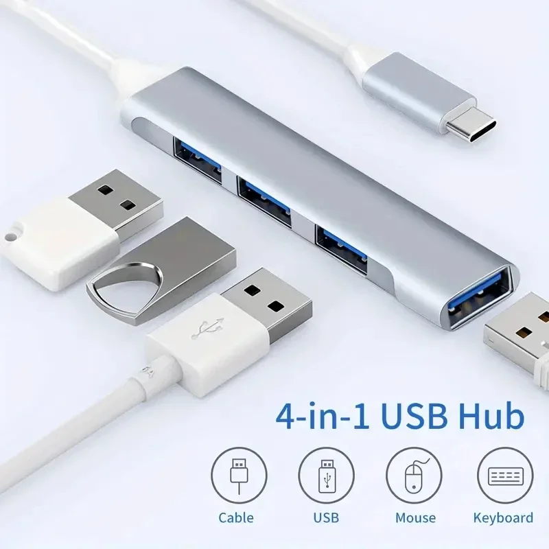 4-poorts USB 3.0 2.0 hub USB-hub Computeraccessoire Hub Multi-poort laptopmuis Toetsenbord USB-flashdrive C-splitter