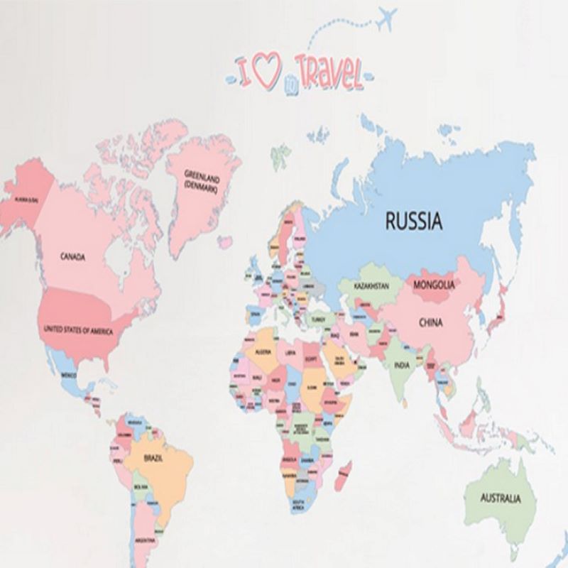 Diy verdenskort wallsticker globus farve pvc giftfri mapa mundi de pared miljømæssigt aftageligt værelse dekoration verdenskort