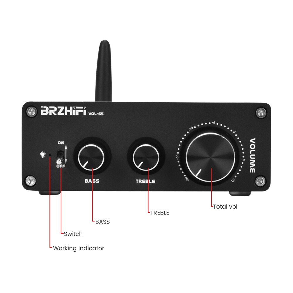 BRZHIFI 6J5 Vakuum Rohr Vorverstärker Bluetooth 5,0 Elektronenröhre Stereo Pre-verstärker Mit Ton Ajustment Für Sound Verstärker