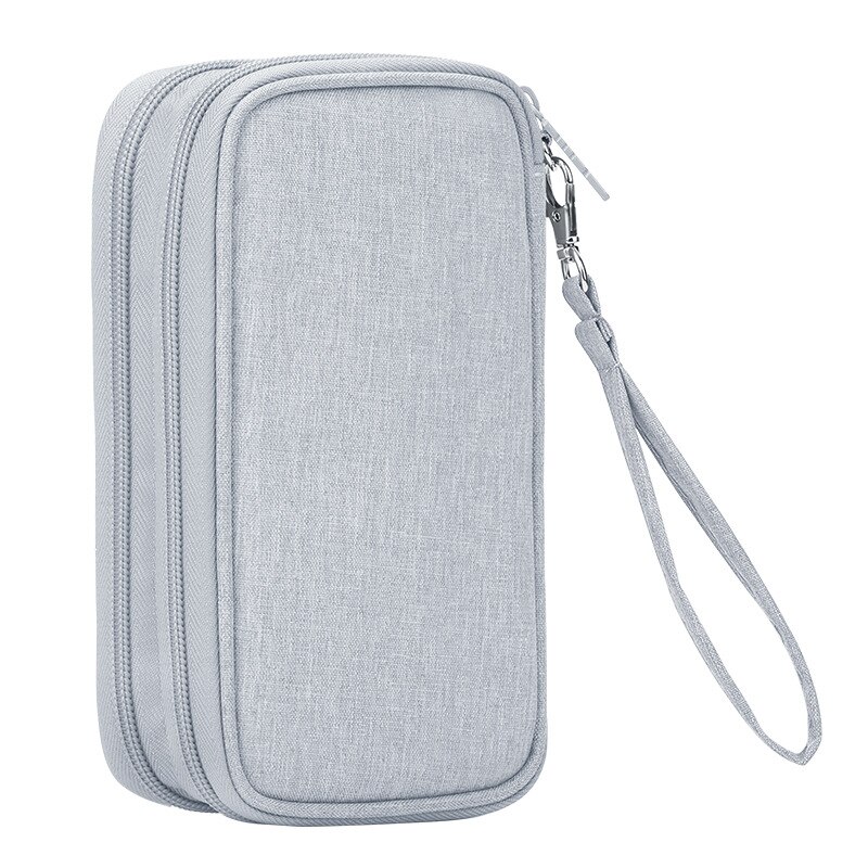 Voyage étanche accessoires électroniques sac de rangement écouteur batterie externe USB Gadget données câble organisateur accessoires pochette: double gray
