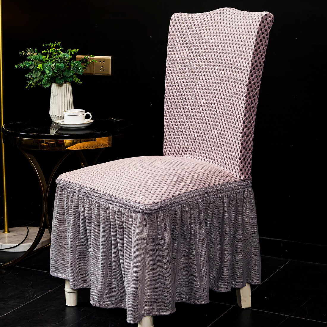 Eetkamerstoel Cover Jacquard Stoel Hoes Case Voor Stoelen Kantoor Bruiloft Eetkamer Spandex Stoel Cover Stretch