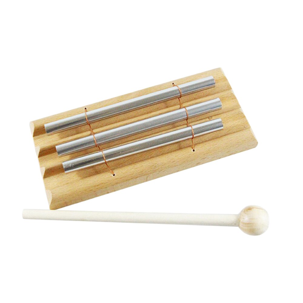 Trio Chime-percusión de xilófono para niños, Juguete Musical de madera con tubos de Metal de 2 Notas para chico pequeño: Default Title