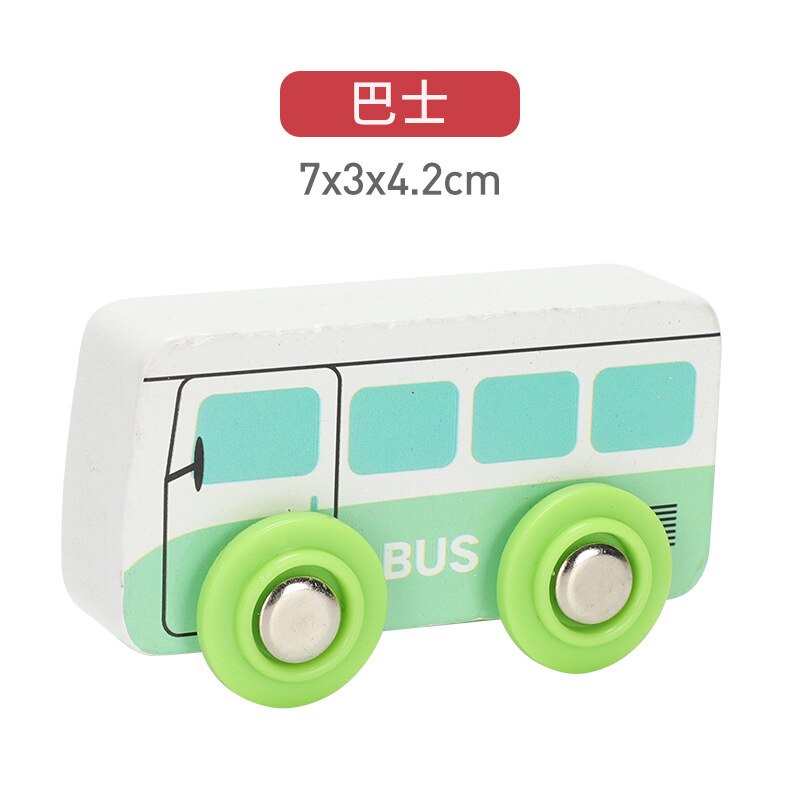 Children&#39;s Toy car magnetic wooden scene car fire truck car ambulance compatible wooden BR train children&#39;s toys W2