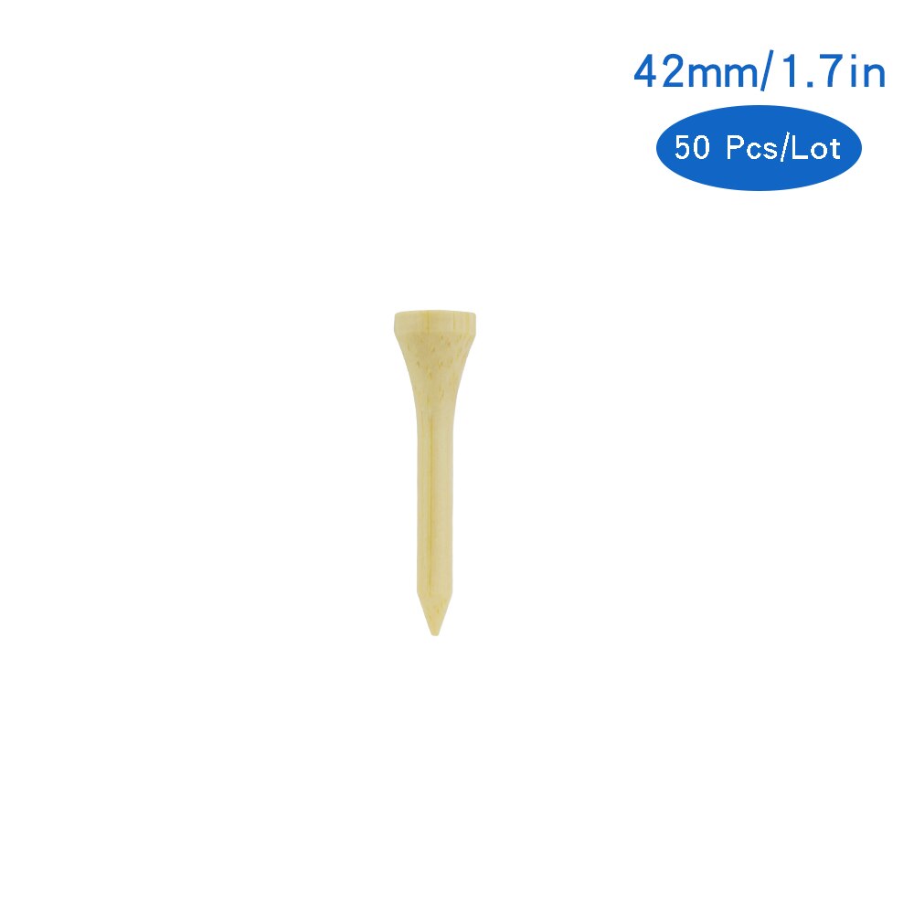 50 Stks/partij Golf Tees Plastic Hout Bamboe 4 Stijlen Golf Tee Kleurrijke Voor Over Sized Drivers, irons &amp; Hybriden. Langer Drives: 42mm bamboo tees