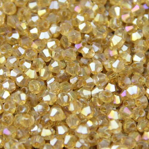 JHNBY 3mm 200pcs AAA Bicone Upscale Austrian crystals beads AB color plating Loose bead bracelet Jewelry Making Accessories DIY: Gold champagne