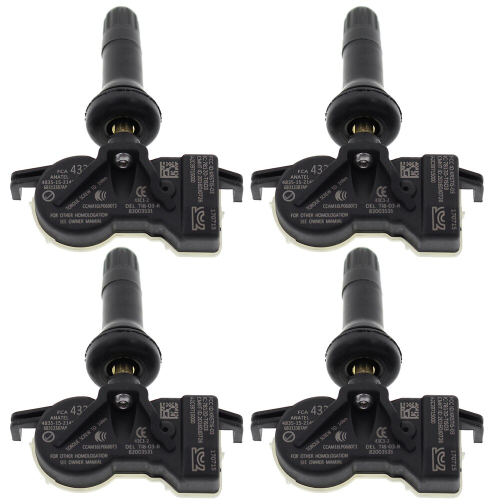 4Pcs Oem 68252493AB 68105280AF Tpms 433hmz Bandenspanning Sensoren Voor Jeep Renegade Grand Cherokee