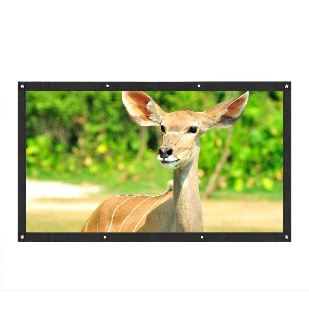 Portable 3D HD Wall Mounted Projection Screen Canvas LED Projector Screen For Home Theater 60/72/84/100/120 inch #T2G: 84inch