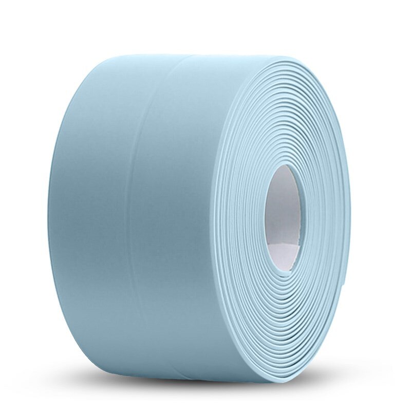 Badkamer Douche Wastafel Bad Afdichting Tape Strip Wit Pvc Zelfklevende Waterdichte Muursticker Voor Badkamer Keuken Kalefateren Strip: Blue / 1.5inch(3.8CM)