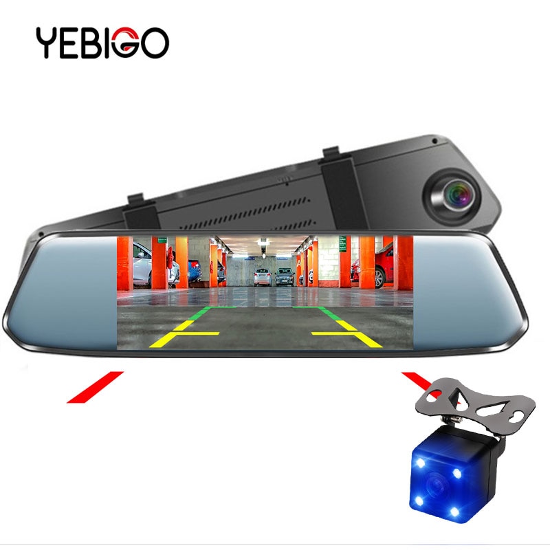YEBIGO Auto DVR Camera Dual Lens 7.0 inch Full HD 1080 P Dashcam Achteruitkijkspiegel Video Recorder Registrator Auto Cam dash Cam 7"