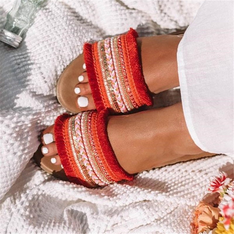 Vrouwen Slippers Zomer Rome Retro Sandalen Platte Casual Schoenen Vrouwelijke Misstap Slides Vrouw Schoenen Plus Size Sandalias mujer