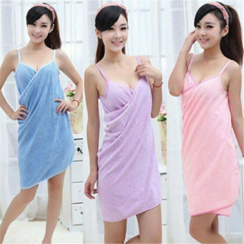 Lady Bath Towel Wearable Fast Drying Beach Women Spa Bathrobe Skirt