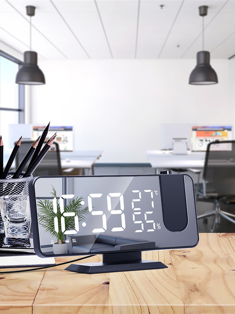 Reloj despertador inteligente Digital con pantalla LED y Radio FM, dispositivo electrónico de escritorio, Despertador con USB y proyección de tiempo, despertador