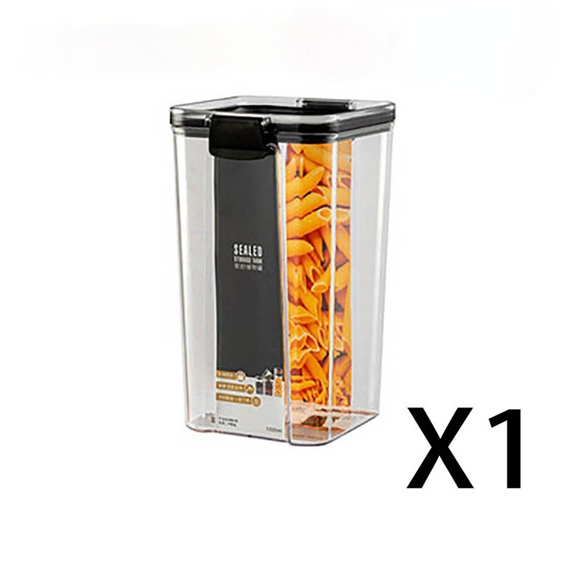 1800ml Set Stackable Kitchen Sealed Jar Plastic Food Storage Box Multigrain Storage Tank Dried Fruit Tea Jar Storage Containers: 1300ml