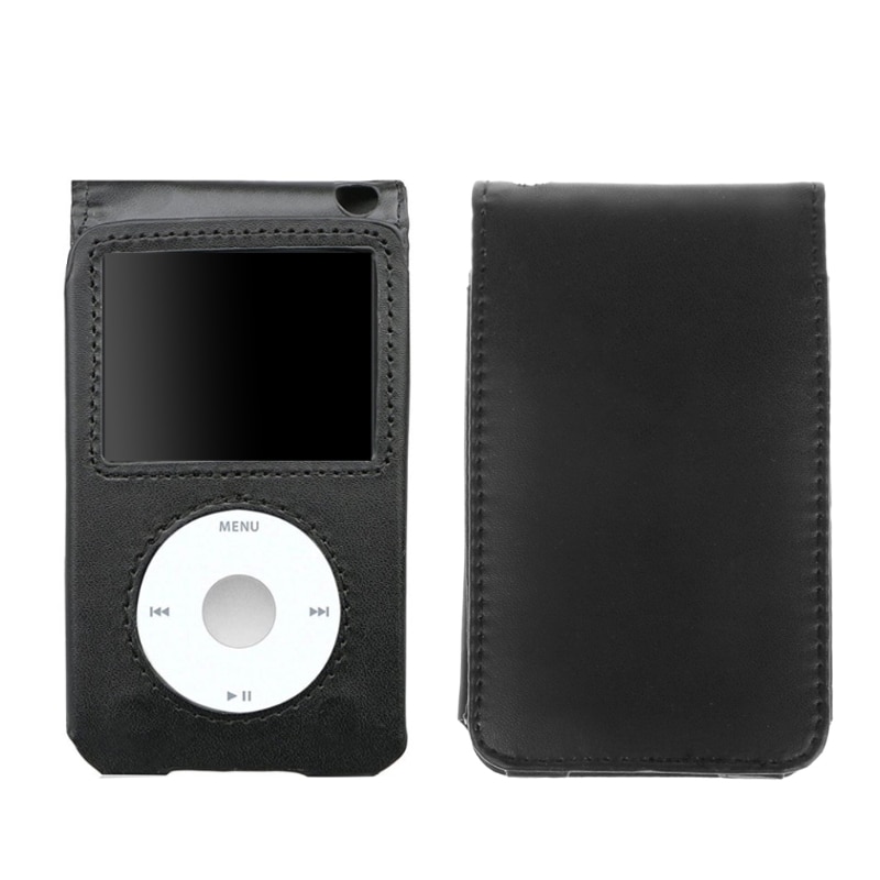 Leather Cover Case Voor Apple Ipod Classic 80/120/160 Gb Met Afneembare Clip