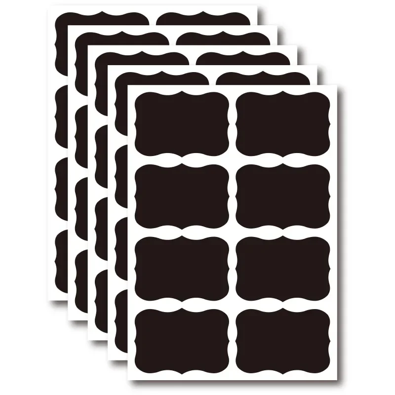1 STKS Schoolbord Stickers Waterdicht Krijtbord Keuken Spice Label Sticker Thuis Potten Flessen Tags Schoolbord Etiketten Witte Marker: Goud