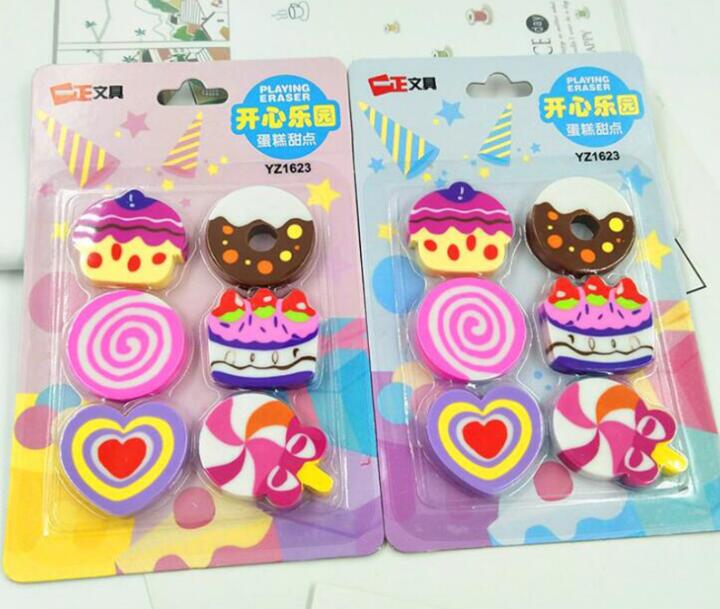 Kids Prijs Gum Set Cartoon Dier Gum Set voor School Kids Leraar Prijs Gum: 5