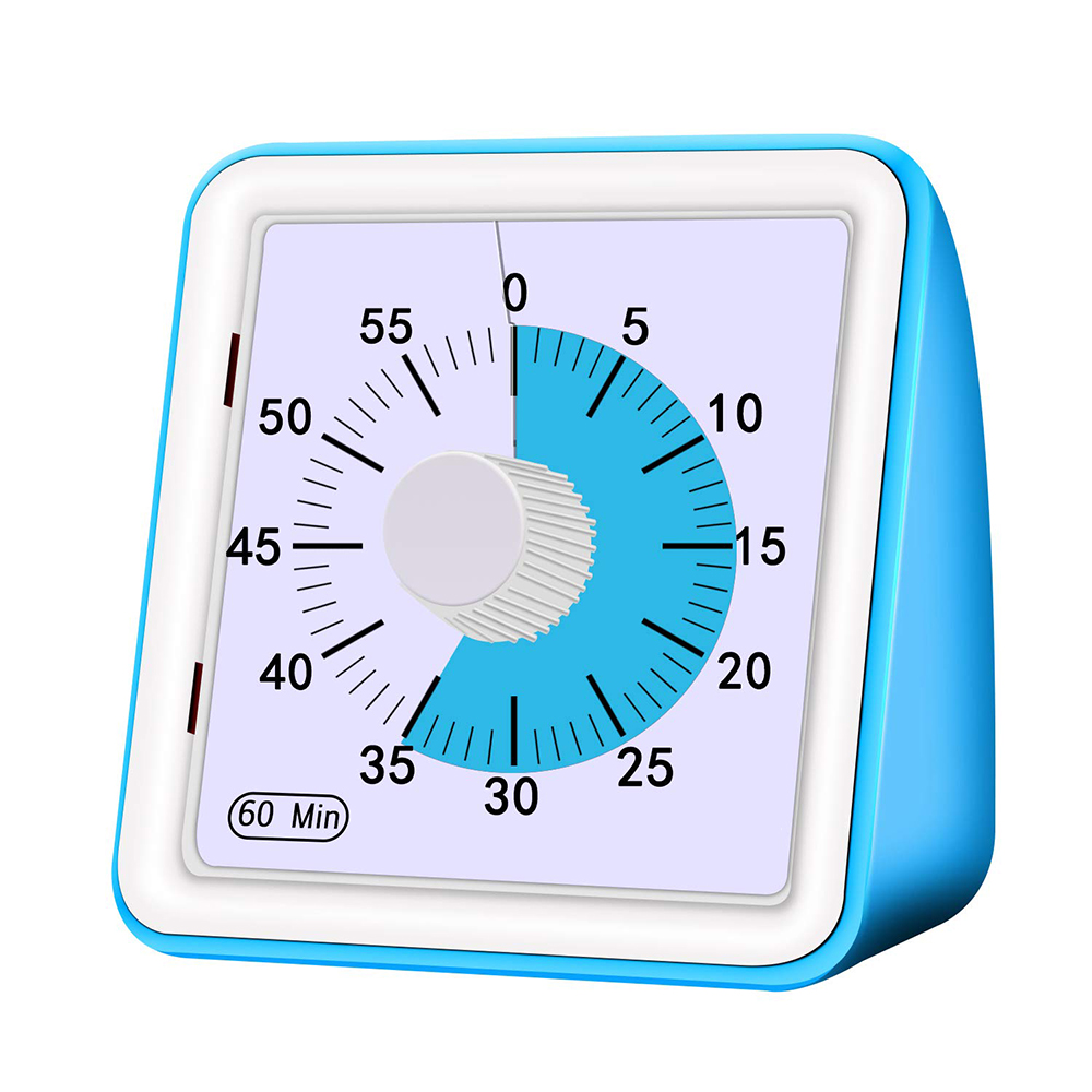 60 Minutes Silent Visual Analog Student Classroom Kitchen Timer Countdown Cooking Management Tools Home Adults Adjustable: Blue