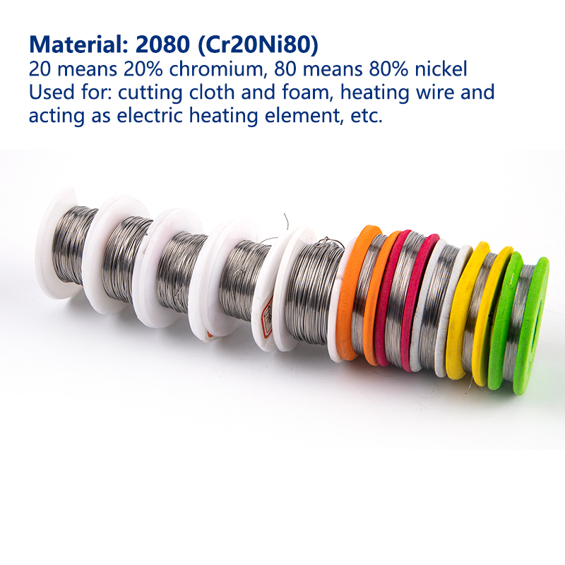 20M/Roll Cr20Ni80 Heating Wire 0.1-0.5mm Diameter Nichrome Wire Cutting Foam Resistance Wires Alloy Heating Yarn Mentos